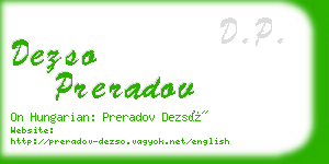 dezso preradov business card